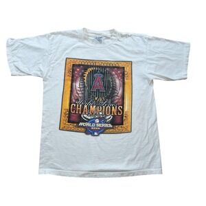 Vintage Anaheim Angels 2002 World Series Champions White Youth Kids T-Shirt XL